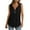 Black, variant on Hvyesh Women Plus Size Tank Tops Summer Button Up Sleeveless Vest Slim Blouses Female V Neck Button Tee Knit Fitted Cami Top Henley T Shirts