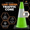 thumbnail image 5 of 18” Lime Green Traffic Cone - 6" Reflective Collar – 12 Pack - Multipurpose Premium PVC Safety Cone for Parking, Caution, Construction, Road Crews, Emergency Vehicle - Xpose Safety, 5 of 7