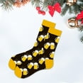 thumbnail image 2 of Ukumplol Mens Socks Christmas Stockings Socks Damp Men's Socks Cotton Autumn Winter Snowflake and Men's Santa Middle Socks Stocking Stuffers for Adults Men Yellow One Size, 2 of 2