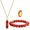 thumbnail image 2 of Carnelian Crystal Necklace For Women Men Red Carnelian Rings Natural Relieve Anxiety Gemstone Bracelet Crystal Quartz Chakra Gems Stones[o453], 2 of 2