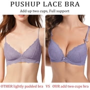 Women's Signature Lace Push-Up Bra add 2 cup sizes