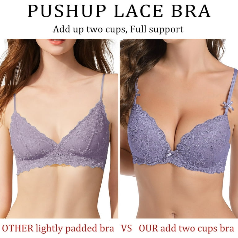 Women's Signature Lace Push-Up Bra add 2 cup sizes 