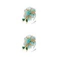 thumbnail image 2 of Minnieouse Vintage Women Plume Fascinator Retro Style Velo Hat Diadema Flower Headwear para Club Horse Racing Events Green blue verde azul naranja 2piezas, 2 of 6