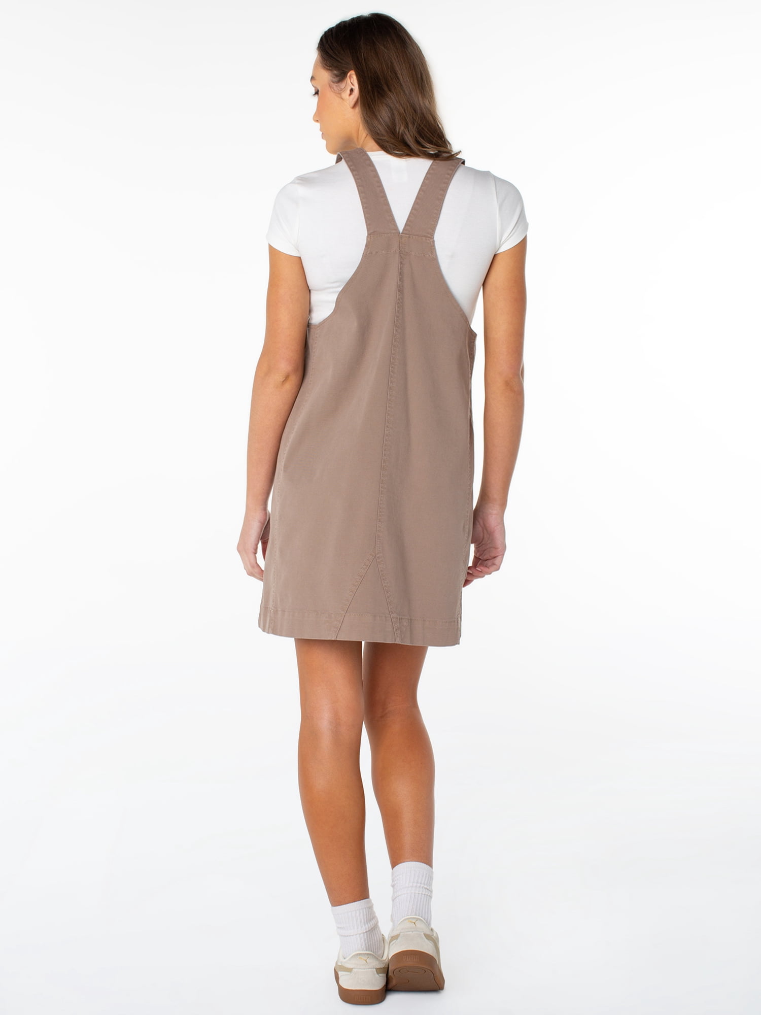Celebrity Pink Women's and Women's Plus Patch Pocket Pinafore Dress, Sizes XS-4X