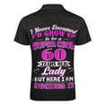 thumbnail image 5 of 60 Year Old Lady Funny 60th Birthday Men Zipper T-shirt Summer Casual Short Sleeve T-shirt Top, 5 of 7