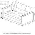 thumbnail image 3 of Furinno Brive Contemporary Tufted Loveseat, Black Faux Leather, 3 of 7