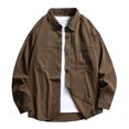 thumbnail image 2 of Men's 100% Cotton Oversized Button Down Shacket, Long Sleeve Work Shirt Jacket with Dual Chest Pockets, Casual Loose Fit Shirts for Men M‑4XL, 2 of 8
