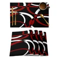 thumbnail image 2 of Geometric Circle Modern Art Red Placemat for Dining Table Tableware Mats Kitchen Dish Mat Pad 4/6pcs Table Mat Home ration, 2 of 7