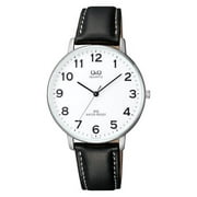 Q&Q MENS WATCH CLASSIC White DIAL LEATHER STRAP WATCH BIG NUMBERS EASY TO READ QZ00J304Y