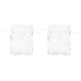 thumbnail image 1 of 200 PCS Organza Bolsas de Regalo de Boda Bolsas con Cordón de Joyería Bolsas Copos de Nieve Blancos Plateados Impresos Bolsos de Fiesta Transparentes, 1 of 7
