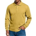 thumbnail image 2 of Mens Knit Polo Shirts Casual Long Sleeve Classic Polo Shirts Buttom Down Golf Shirts, 2 of 3