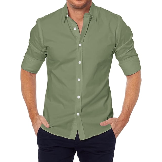 KIHOUT Chemises à Manches Longues pour Hommes Décontractées à la Mode Col Rabattu Bouton Fermeture Éclair Chemise Blouse AG/M