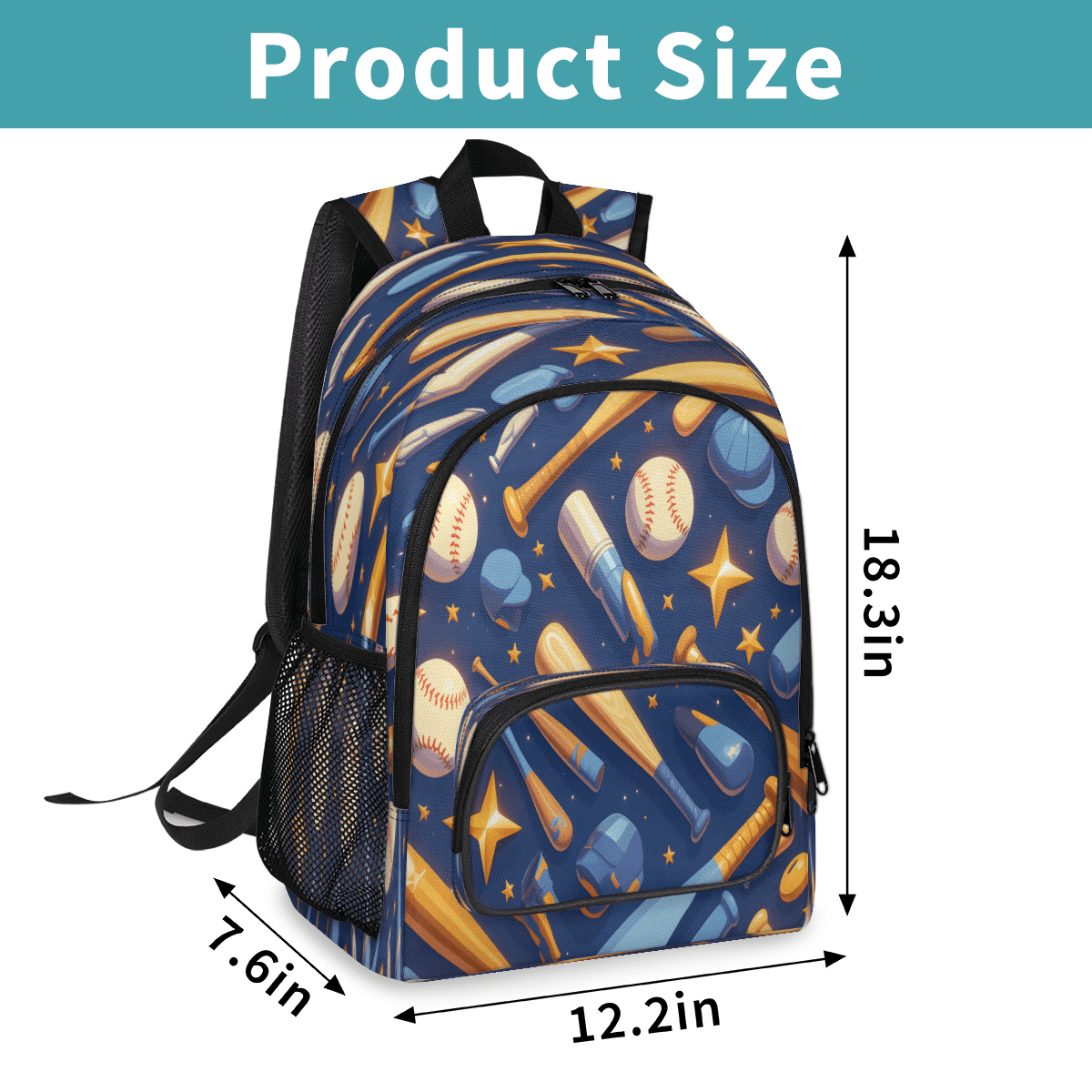 Herdesigns Baseball Bat Laptop Backpack for Women Men, 18.3 Inch Star Large Computer Backpacks Fashion Teacher Nurse Bag Casual Daypack for Work Travel