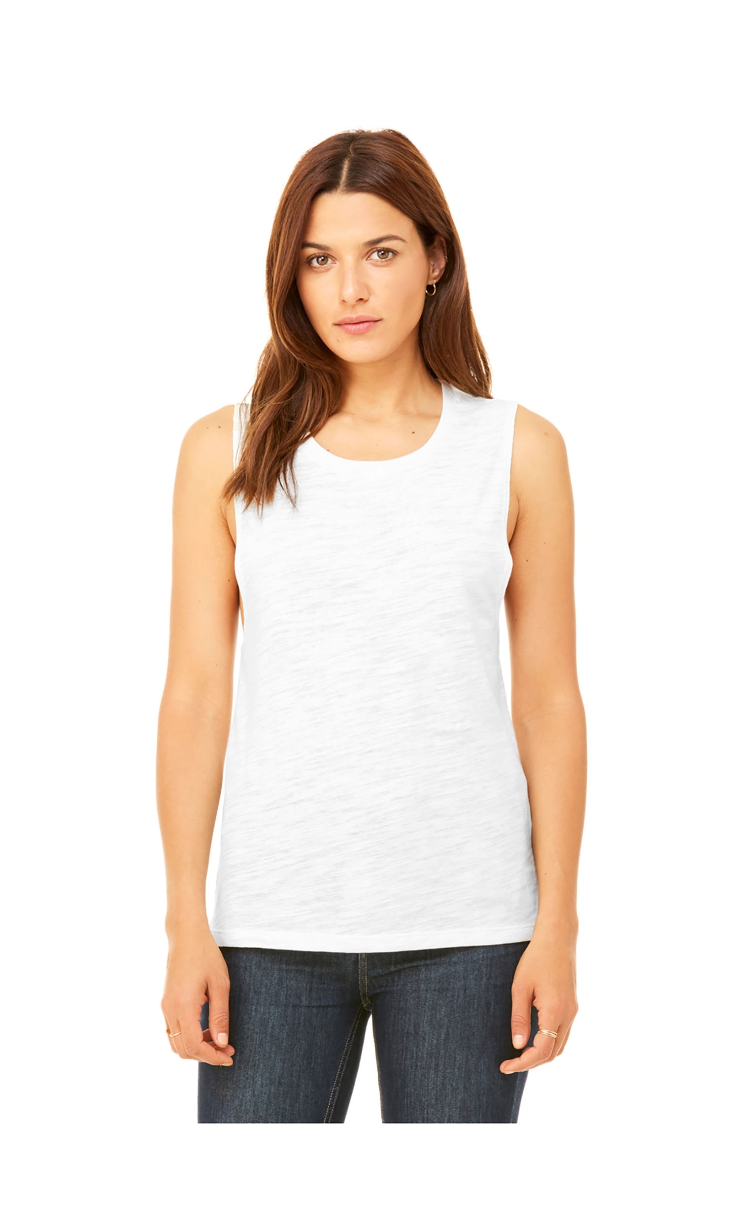 Low Cut Flowy Scoop Muscle Tank Top 