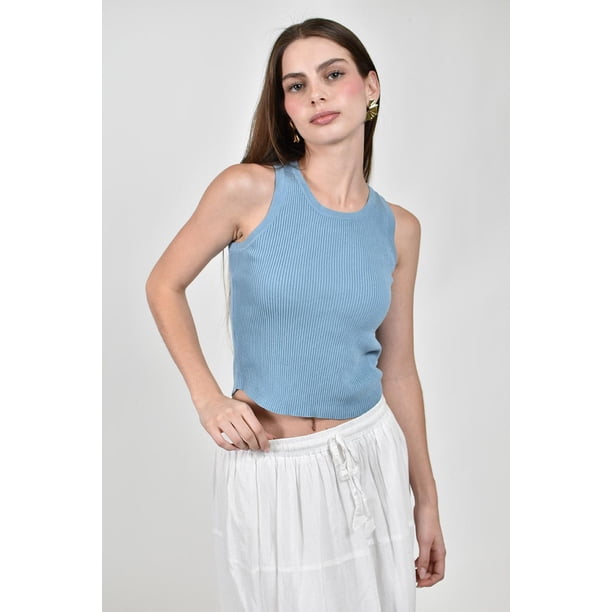Crop top de canale /Juvenil, 0141 (Azul claro) azul G