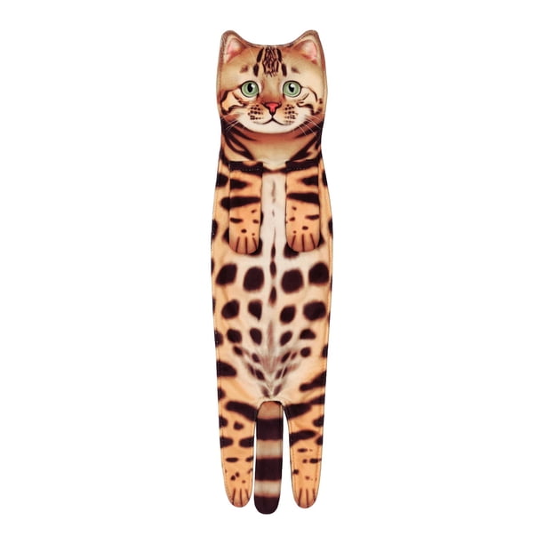 Toalla de mano divertida para gatos, toallas para la cara, paños decorativos de dibujos animados, toallas de mano, toalla de mano colgante para el bañ Estampado de .