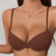 thumbnail image 5 of Ynynloco Women's Push Up Padded Plunge Bra Seamless T-Shirt Underwire Plunge Bra Comfort Lightly Add One Cup, 5 of 5