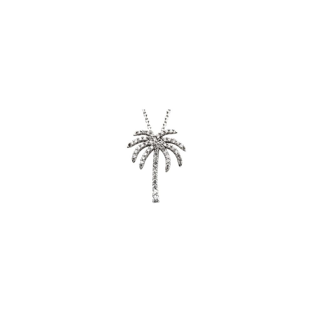 Size-11.5 1/8 cttw, G-H, I2-I3 KATARINA Diamond Palm Tree in Oval Ring in Sterling Silver