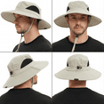 thumbnail image 4 of EINSKEY Sun Hat for Men Women,Boonie Hat Fishing Hiking Safari Beach,Waterproof Wide Brim Bucket Hat Beige, 4 of 10