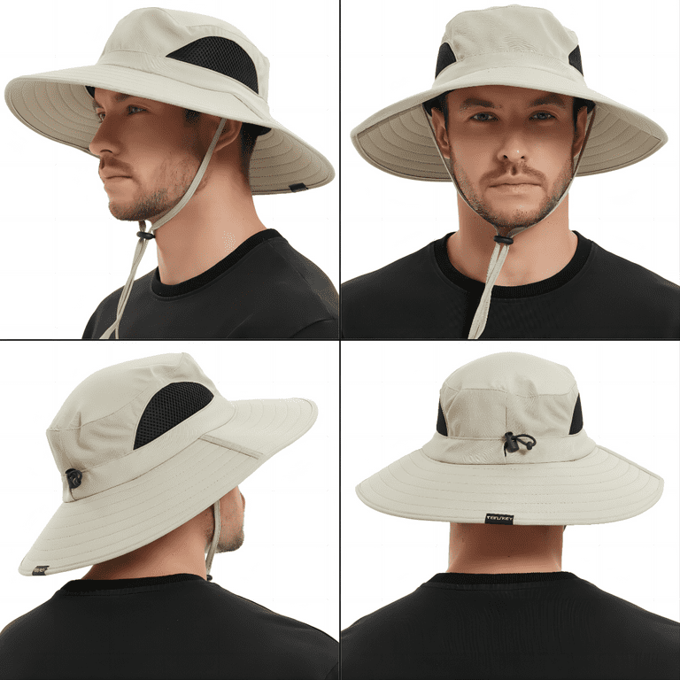 EINSKEY Sun Hat for Men Women,Bucket Hat Fishing Hiking,Waterproof Boonie Beige, Adult Unisex, Size: One Size