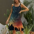 thumbnail image 3 of Ladies' Summer Dress Beach Sleeveless Galaxy Star Outer Space T-shirt Vest Sun Skirt, 3 of 8