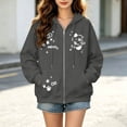 thumbnail image 2 of DHFJKG Zip Up Hoodies Women Cute Cat Printed Sweatshirts Kawaii Long Sleeve Fall Sports Jackets, 2 of 4