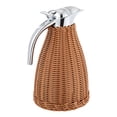 thumbnail image 5 of Stainless Steel Rattan Thermal Jug Retro Coffee Thermal Jug 0.4 Gal Large Capacity Double Walled Vacuum Insualted Jug Rattan Thermal Jug with Silicone Lid, 5 of 12