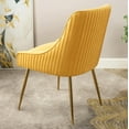 thumbnail image 4 of US Pride Furniture Luxury Velvet Chair Soft Upholstery Comfortable Seating for Dining Room Kitchen or Office, Mustard Yellow, 4 of 5