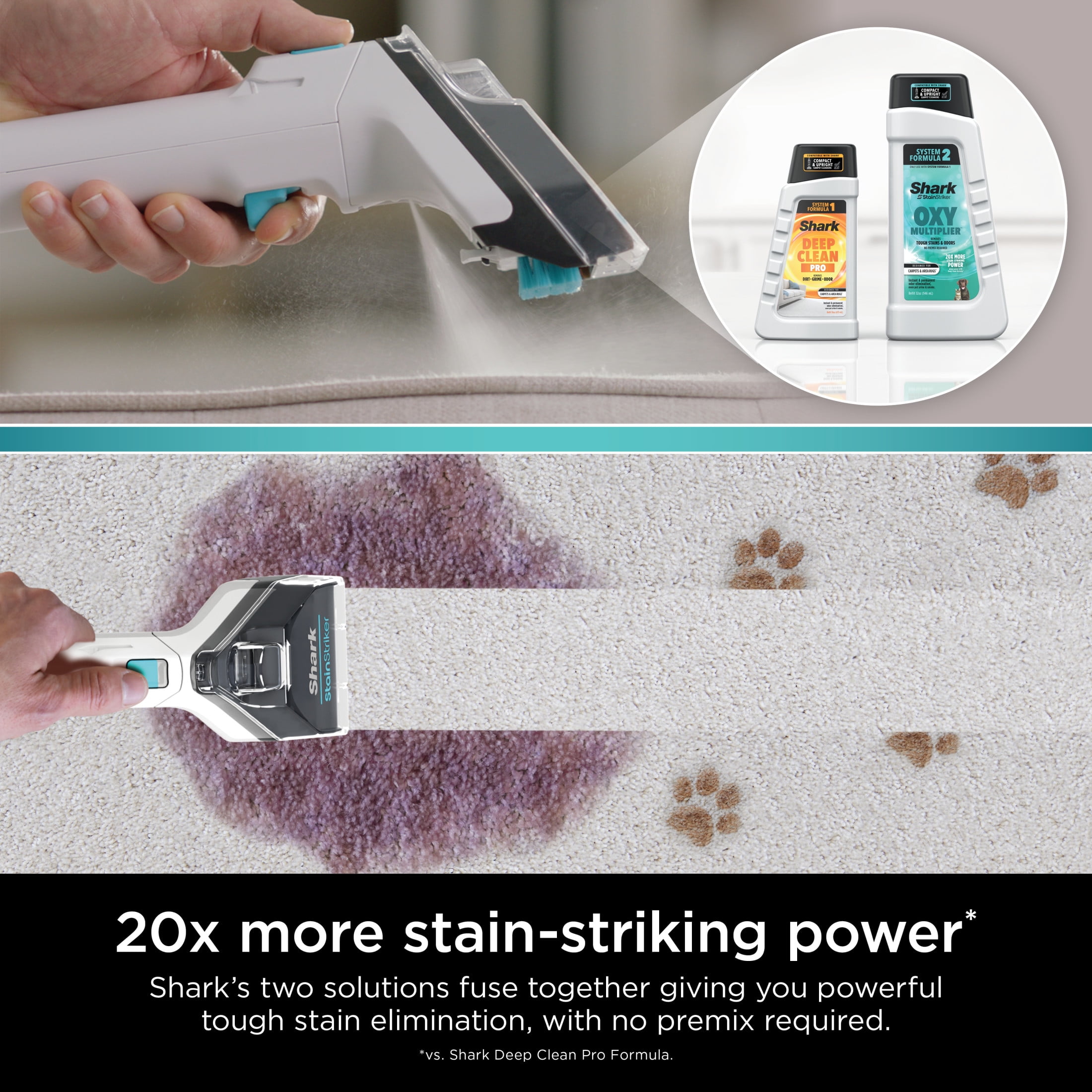 Shark StainStriker Pro Bundle for Shark StainStriker Portable Cleaners, 32oz OXY Multiplier & 16oz Deep Clean Pro Formulas, PXCMBUNDLE