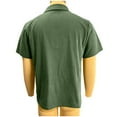 thumbnail image 6 of Zedker Shirts for Men Short Sleeve Casual Banded Bottom Stretch Button Down Classic Golf Shirts Collared T-Shirt Army Green L, 6 of 8