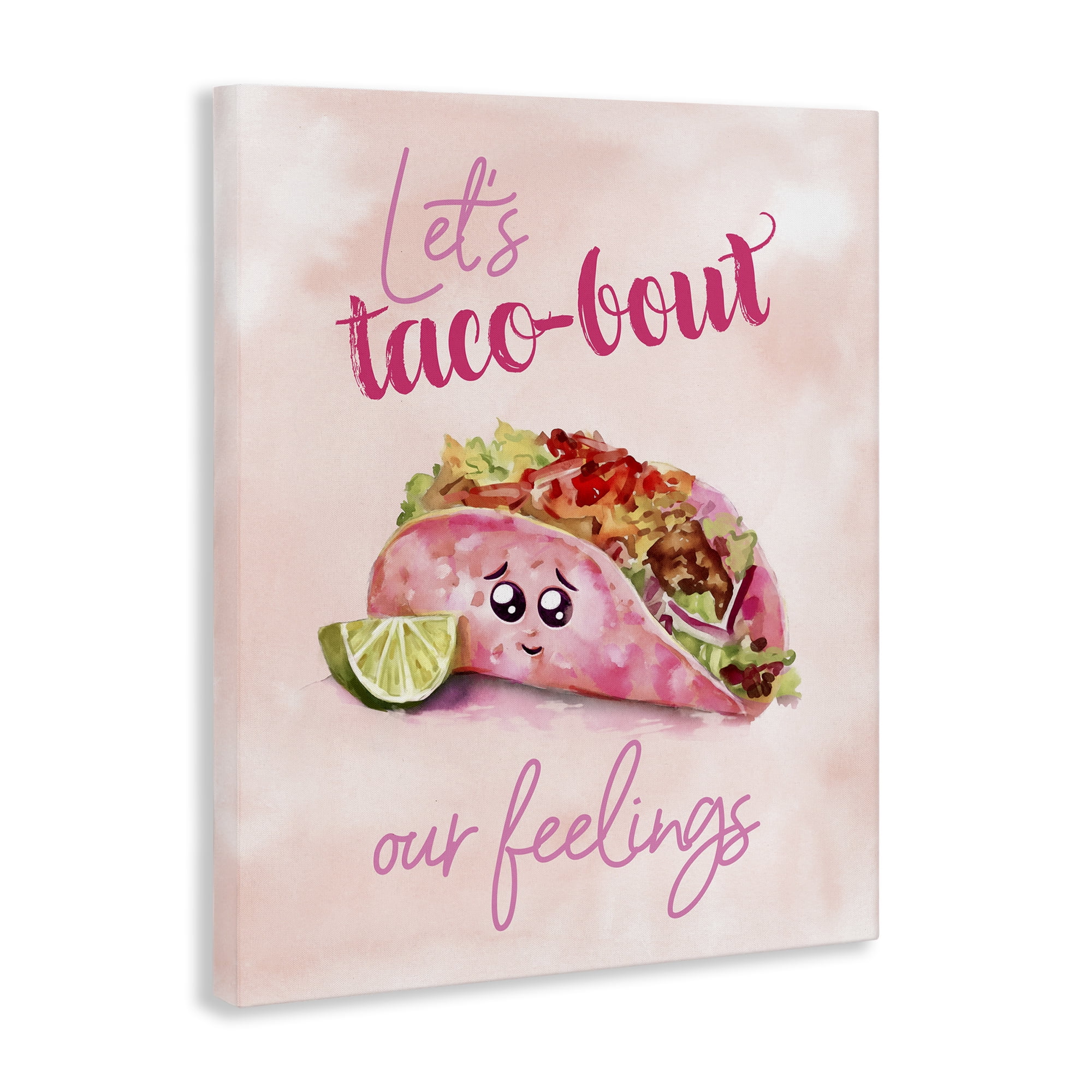 Stupell Industries Taco-Bout Our Feelings Novelty Painting Gallery Wrapped Canvas Art Print Wall Art, 24 x 30