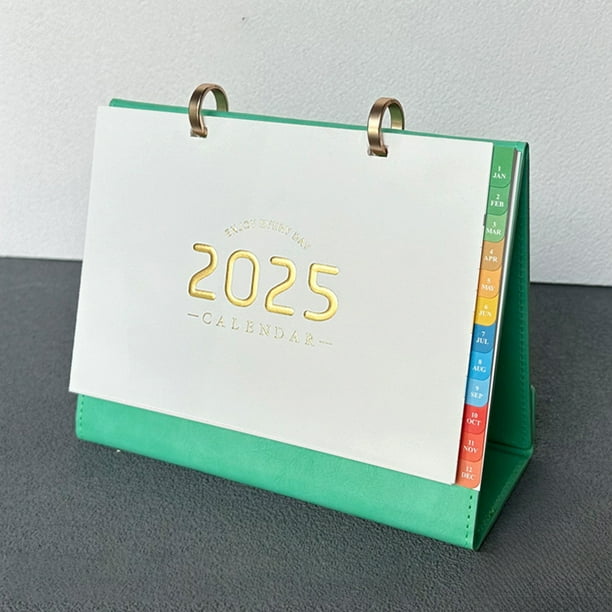 2025 Desk Calendar Premium Business Leather Frame Calendar Fashion Notebook Style