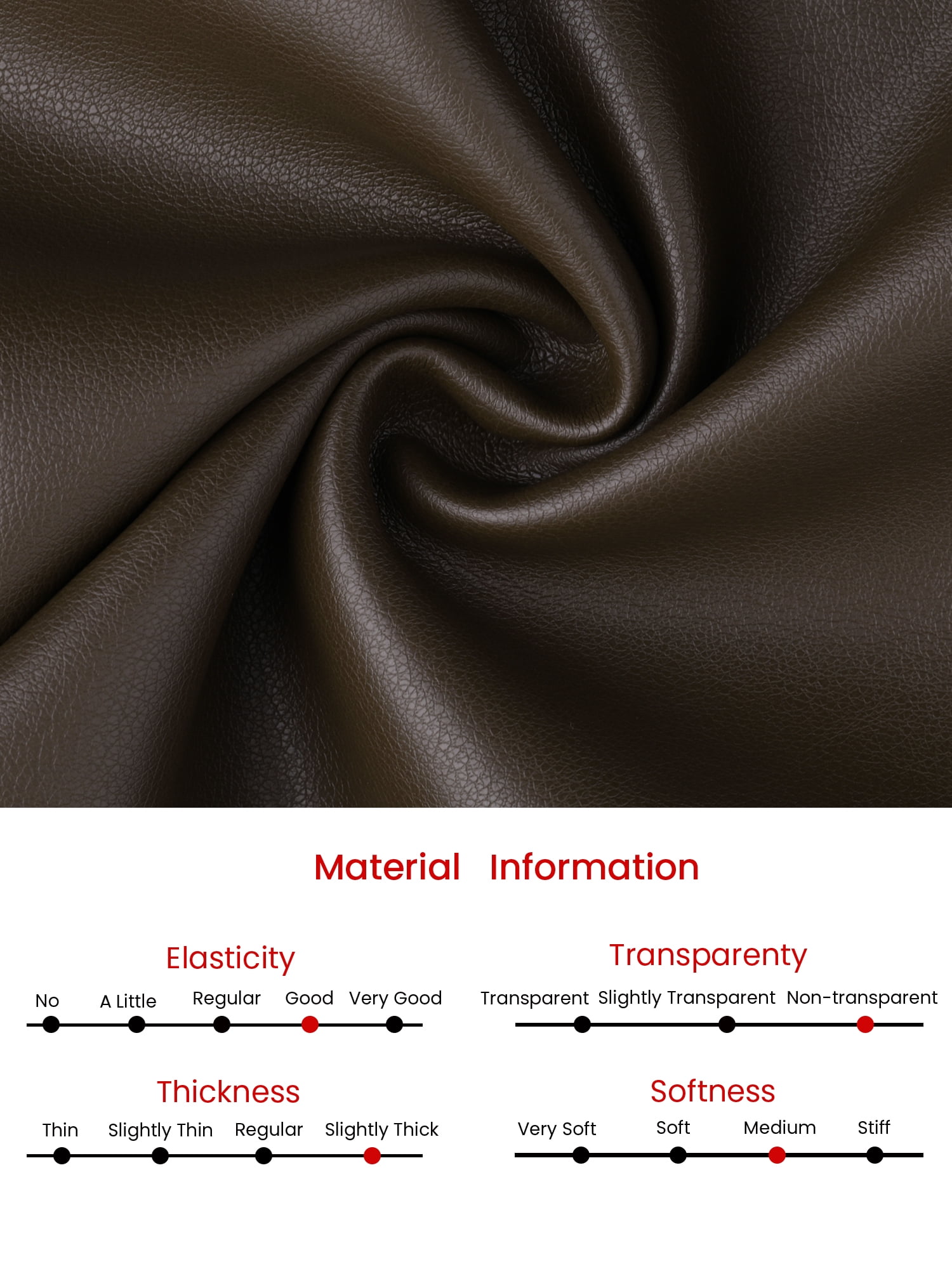 DARING DIVA Women's Faux Leather High Waist Knee Length Skirts Large Brown