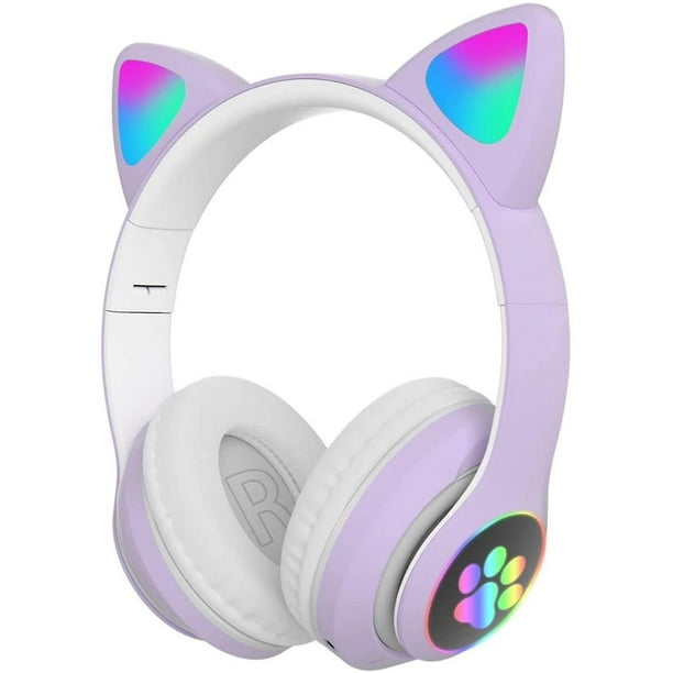 Gaming Headset Fashion Bluetooth Cat Ear Led Light Up Auriculares inalámbricos