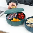 thumbnail image 2 of AMERTEER Plastic Serving Trays with Lid Candy Nut Serving Container Appetizer Tray 3 Compartment Food Storage Lunch Organizer Divided Snack Plate Platter, 2 of 7