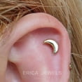 thumbnail image 5 of Tiny Sleeper Plain Half Hoop Huggie Earrings, 5 of 8
