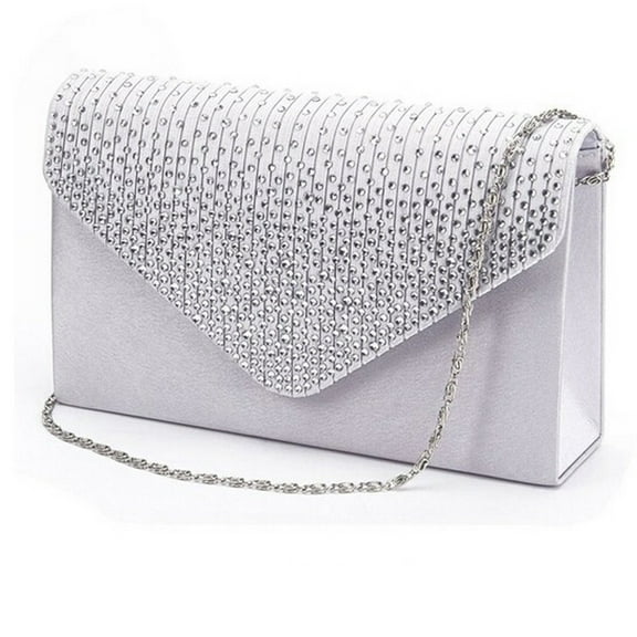 Evening Bag Clutch Purses for Women Ladies Sparkling Party Handbag Wedding Bag Crossbody Shoulder Envelope Bag Silver