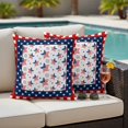 thumbnail image 5 of Independence Day Pillow Covers 2 Pack U.S. Flag Themed Cartoon Five-Pointed Star Pillowcase Waterproof Outdoor Throw Pillow Cover for Patio Garden Square Cushion 20”x20”, 5 of 9