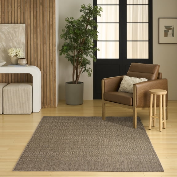 Nourison Tulum 5'3" x 7' Brown Outdoor Rug