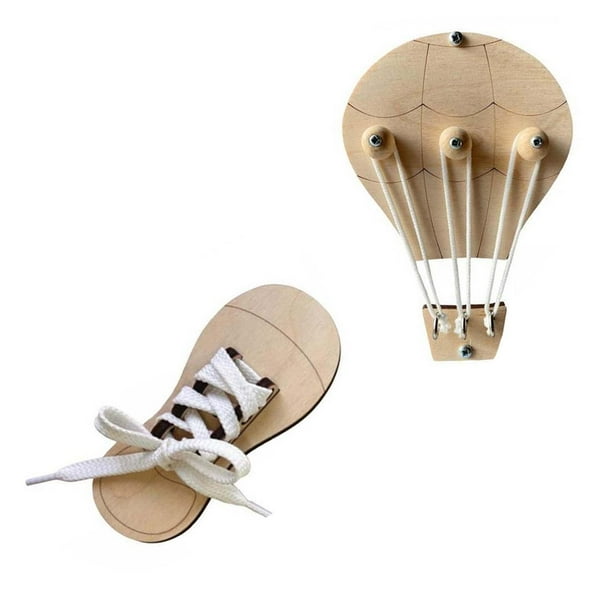 Tablero de actividades sensorial Montessori de madera, material de bricolaje, 2 unidades Estilo D