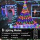 thumbnail image 2 of Decoraciones navideñas al aire libre Luces de cascada Regalo de luz de árbol, Enchufe en alambre Transparente Impermeable Decoración de luz de patio para el hogar Árbol de Navidad Boda Patio Porche D JAMW  Sencillez, 2 of 5