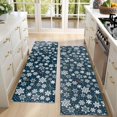 thumbnail image 4 of Kitchen Rugs Sets Of 2,Dark Blue Christmas Snowflake Pattern Anti Fatigue Kitchen Mat Rugs Non Slip Washable,Decorative Kitchen Floor Mats for Kitchen,Sink,Laundry,17"X47", 4 of 5
