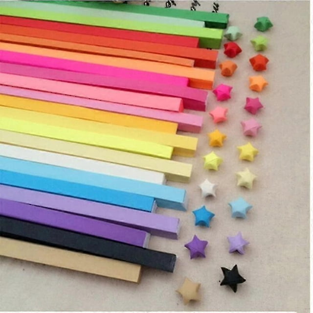 Folding Art Star Folding Paper Lucky Wish Star Origami Papers Ribbon Supplies