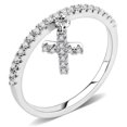 thumbnail image 1 of Alamode 3W1578-6 Women Rhodium Brass Ring with AAA Grade CZ in Clear - Size 6, 1 of 1