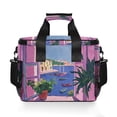 thumbnail image 7 of FORMRS Insulated Cooler Bag 24 Cans Capacity Soft Leakproof Lunch Box with Side Pockets, Purple Window Scene, 7 of 7