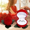 thumbnail image 4 of ZPAQI Romantic Red Rose Flower Ring Box Earrings Jewelry Packaging Display for Case for Engagement WeddingValentine's Day Deco, 4 of 18