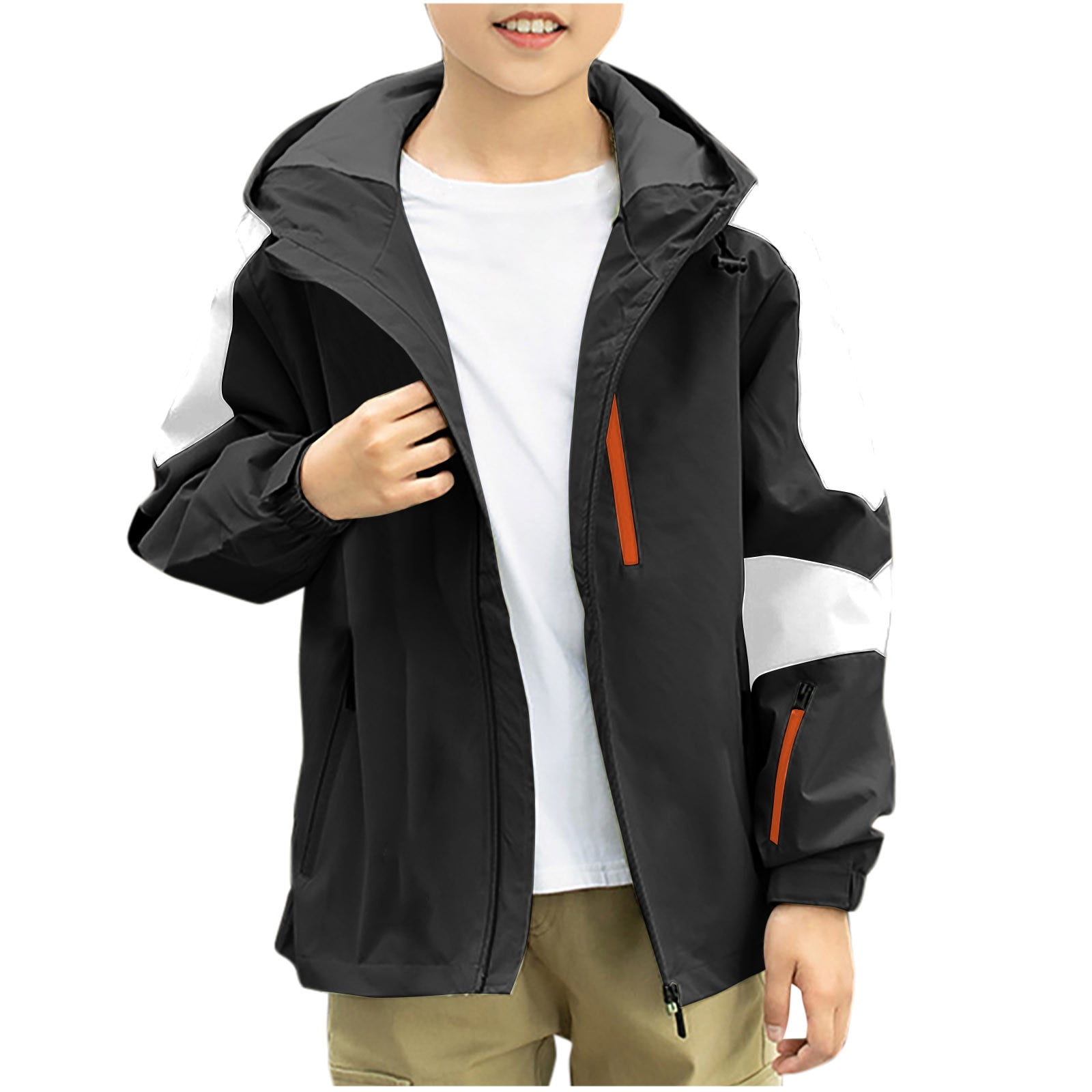 Manteau Imperméable Fille Veste De Pluie à Capuche Coupe-Vent