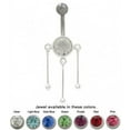 thumbnail image 1 of Belly Button Ring Triple Dangle with Cz Jewel 14G, 1 of 1