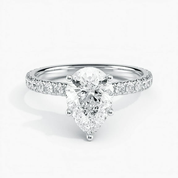 Spot Jewel 1.8 Ct Pear Cut Diamond Ring for Her - 14K White Gold Over Ring for Her - Causal Daily Wear Ring for Her - Special Occasion Ring Women's - Valentine's Day Gift - Promise Gift for Her