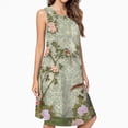 thumbnail image 2 of Chinese Traditional Flower Birds Casual Sleeveless Loose Sundress Dress For Women Summer Dress Daily Woman, 2 of 4